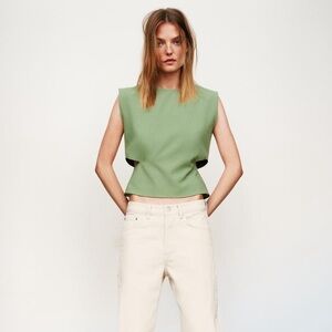 ZARA CUT OUT CREPE TOP
